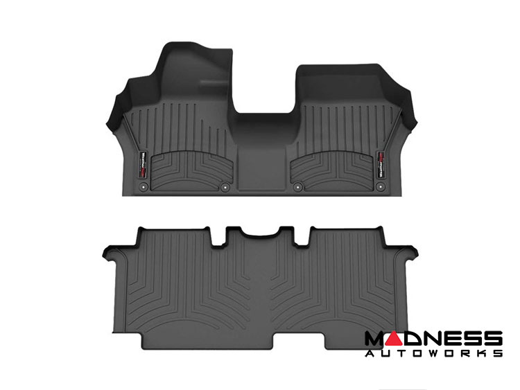 Volkswagen ID. Buzz Floor Liners - WeatherTech - Front & Rear - w/ 2nd Row Bench Seats - Black